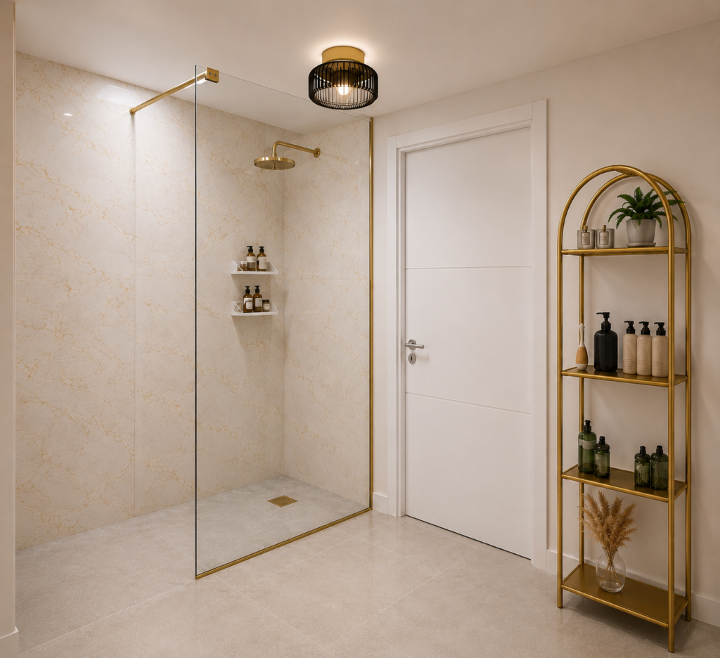 Création d'une salle d'eau sur mesure dans un espace réduit avec optimisation des volumes et décoration contemporaine à Toulouse.